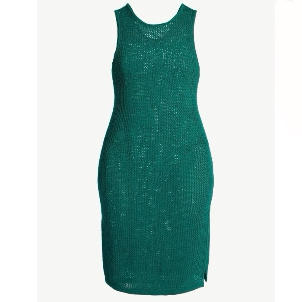 Time and Tru Womens Sweater Dress Swim Coverup 3X 24W-26W New with Tags Green